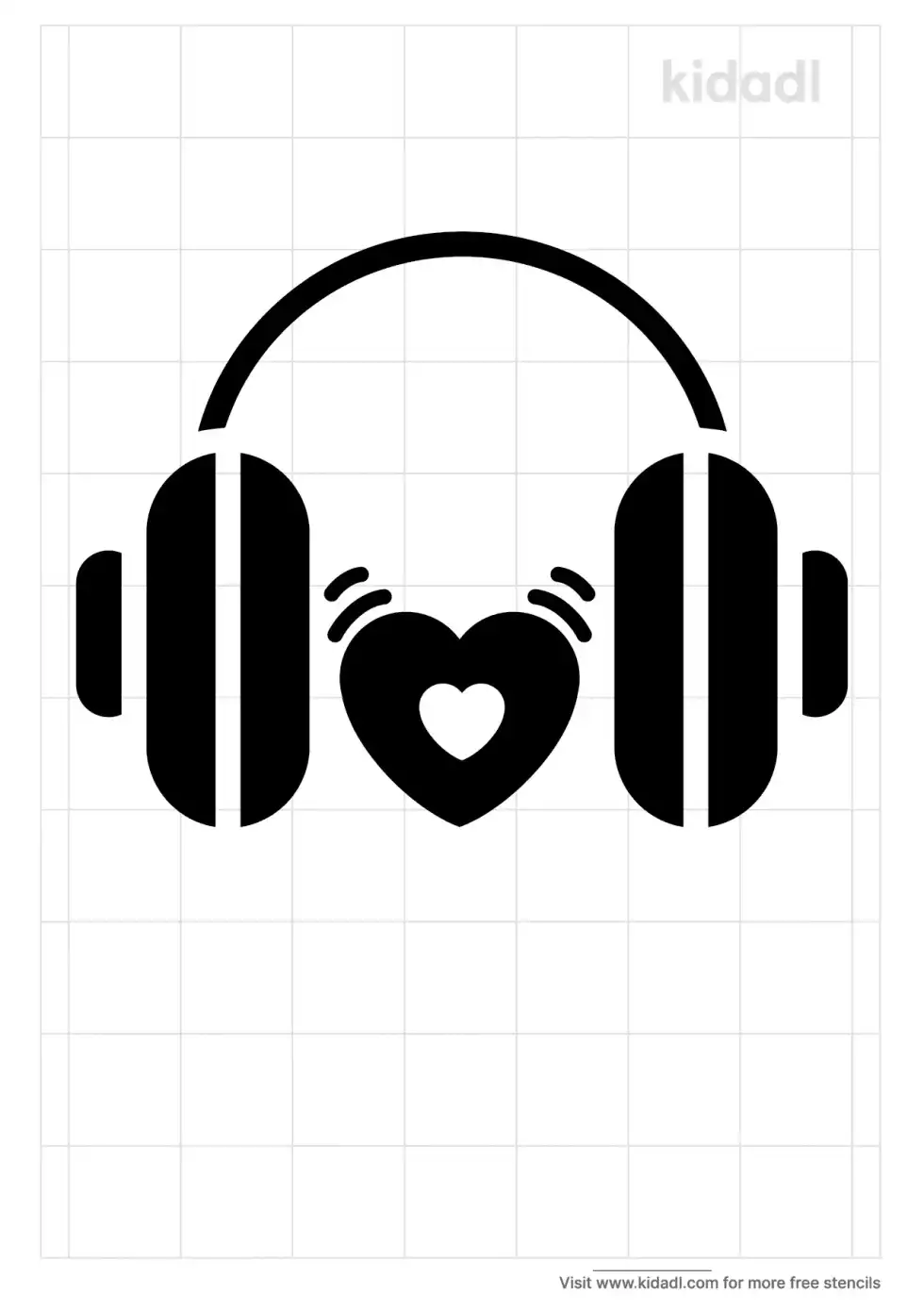 Headphone Heartbeat Stencil