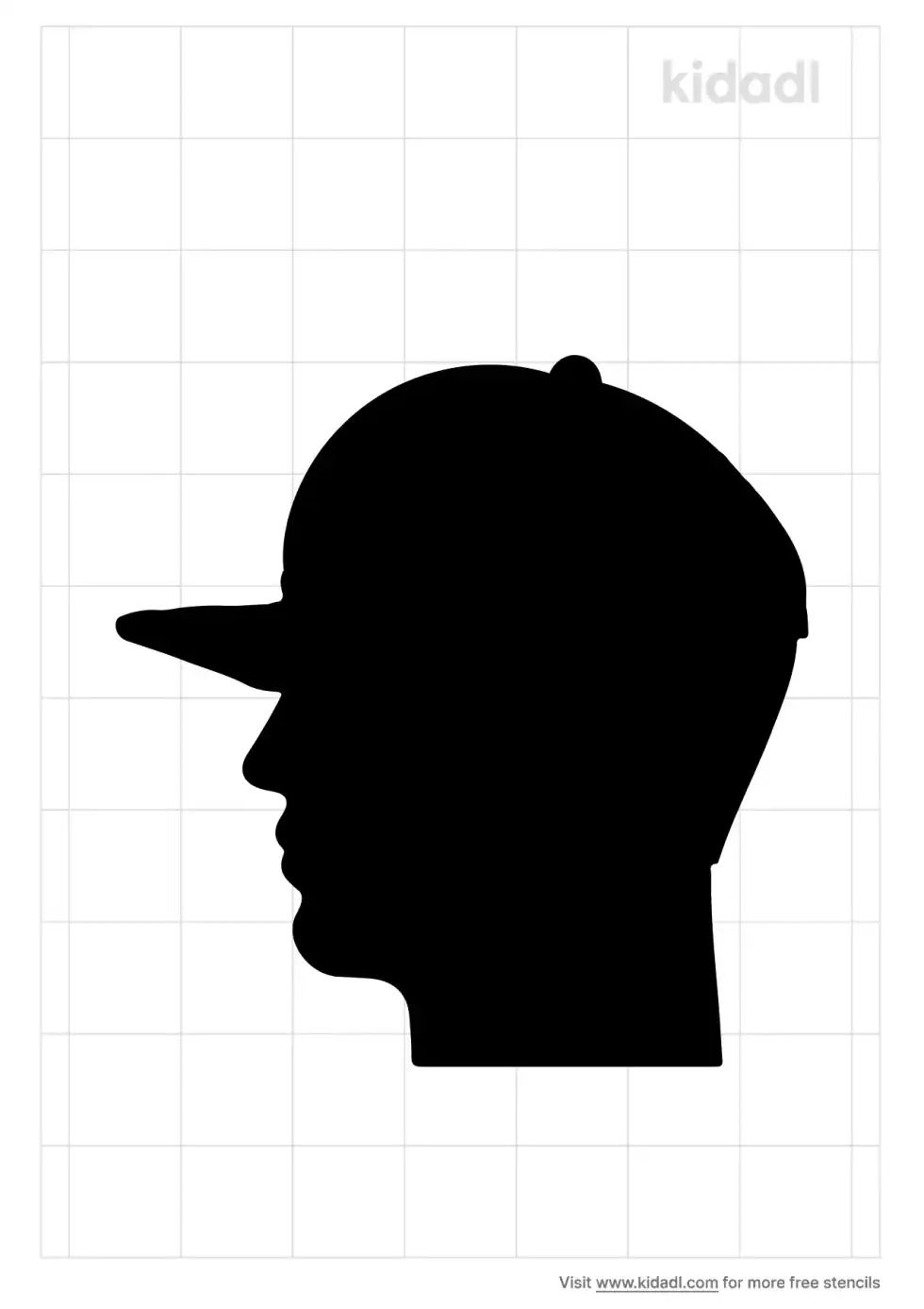 Head With Cap Stencil