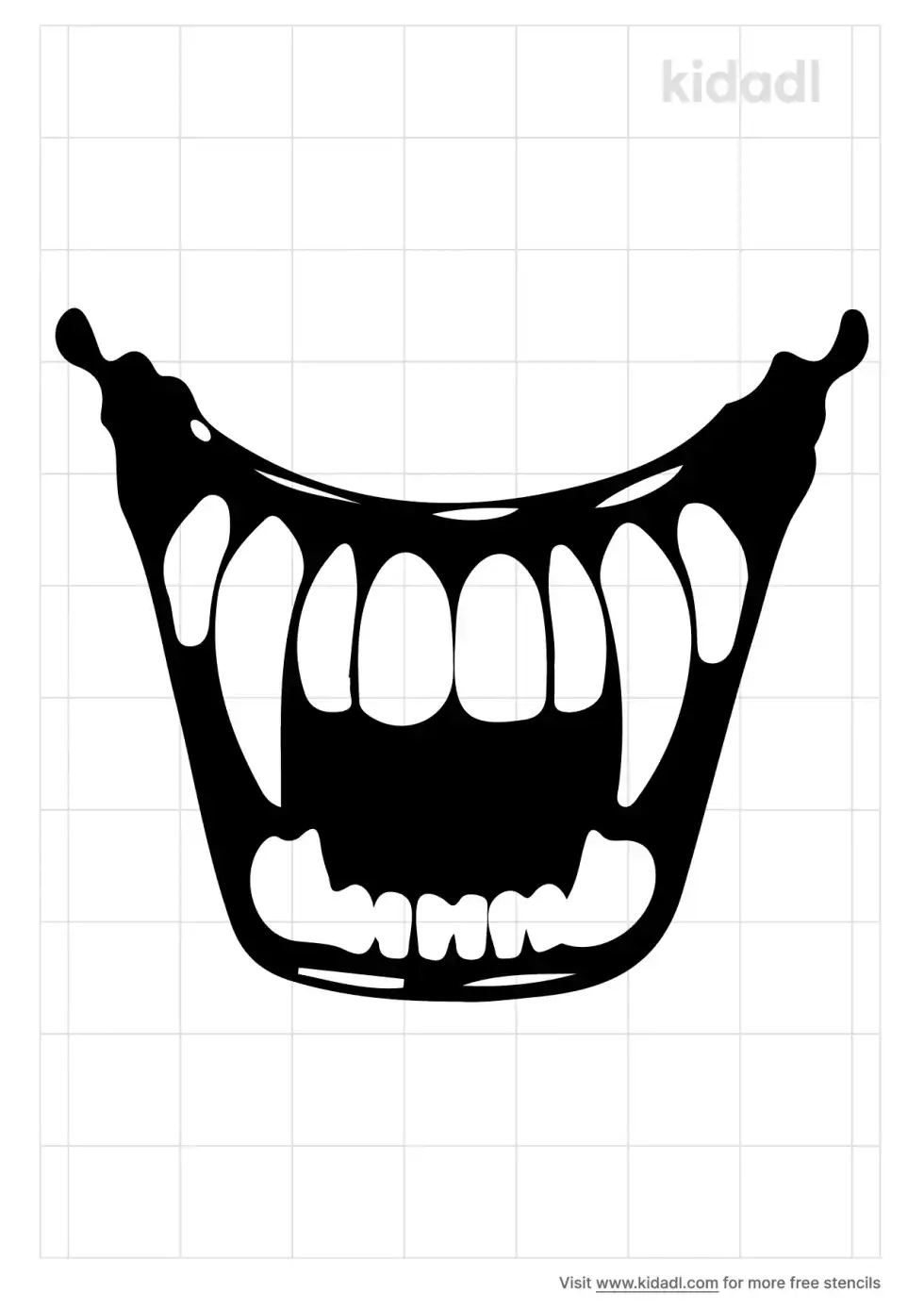 Horror Teeth Stencil