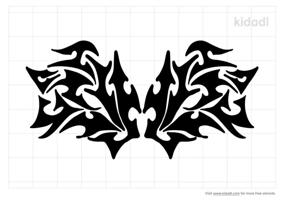 Graphic Wing Design Stencil