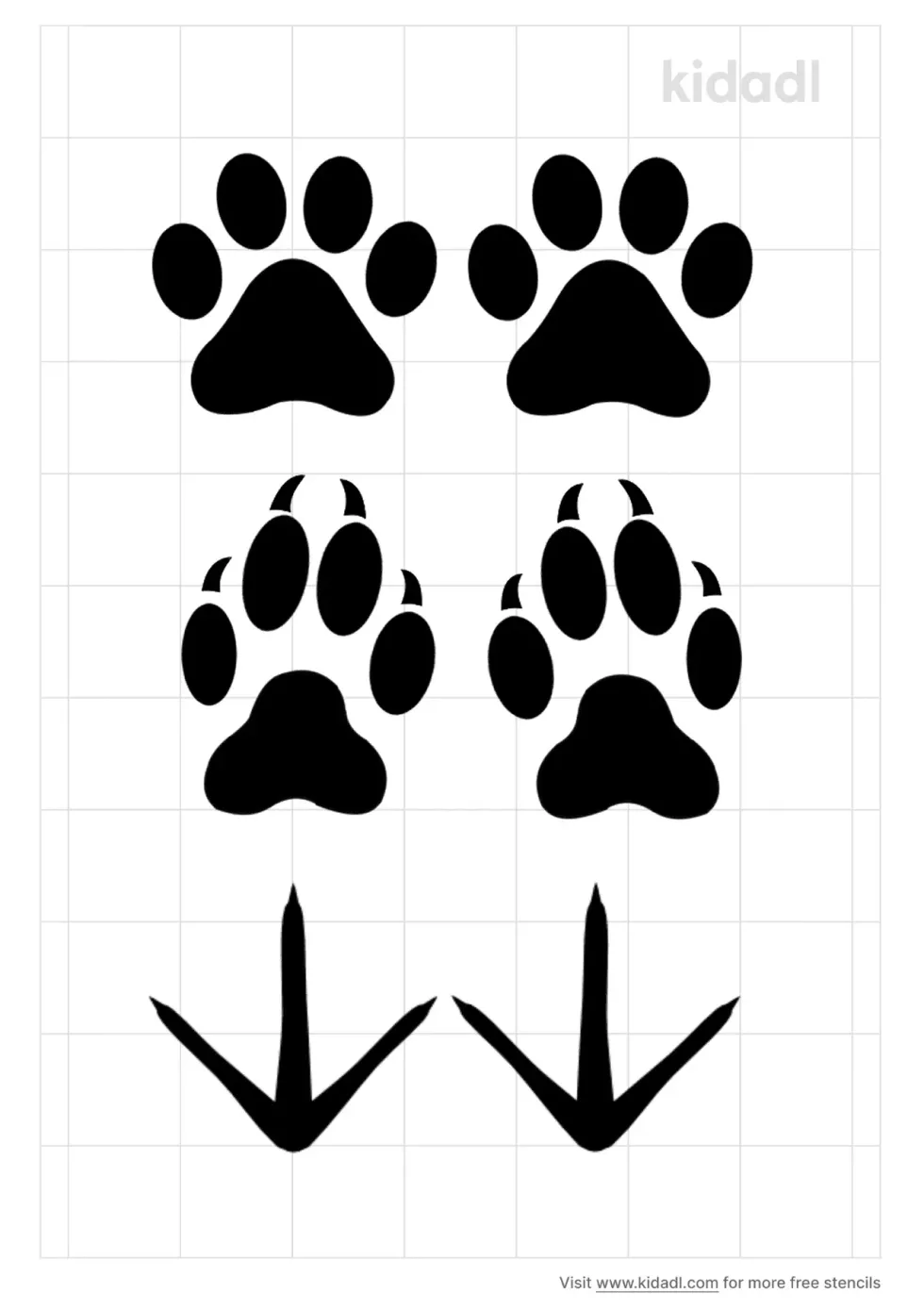 Animal Paw Print Stencil 