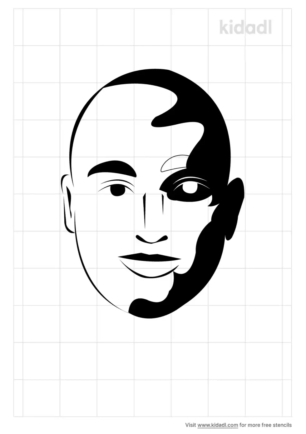 Bald Man Stencil