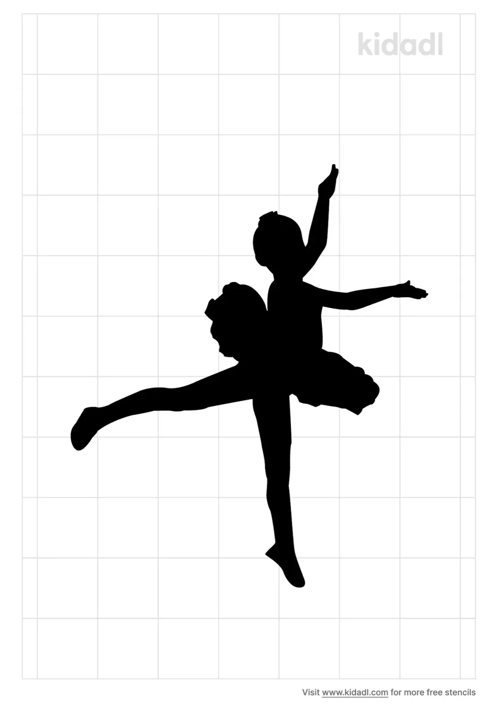 Ballerina Little Girl Stencil