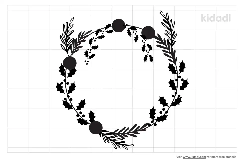 Holly Wreath Stencil