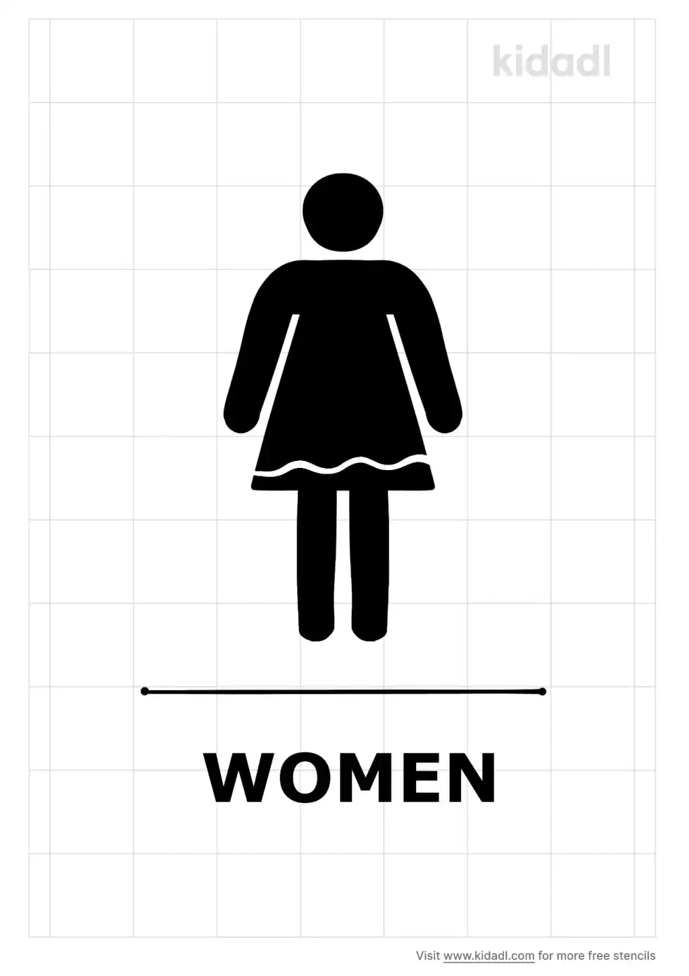 Bathroom Of A Woman Stencil
