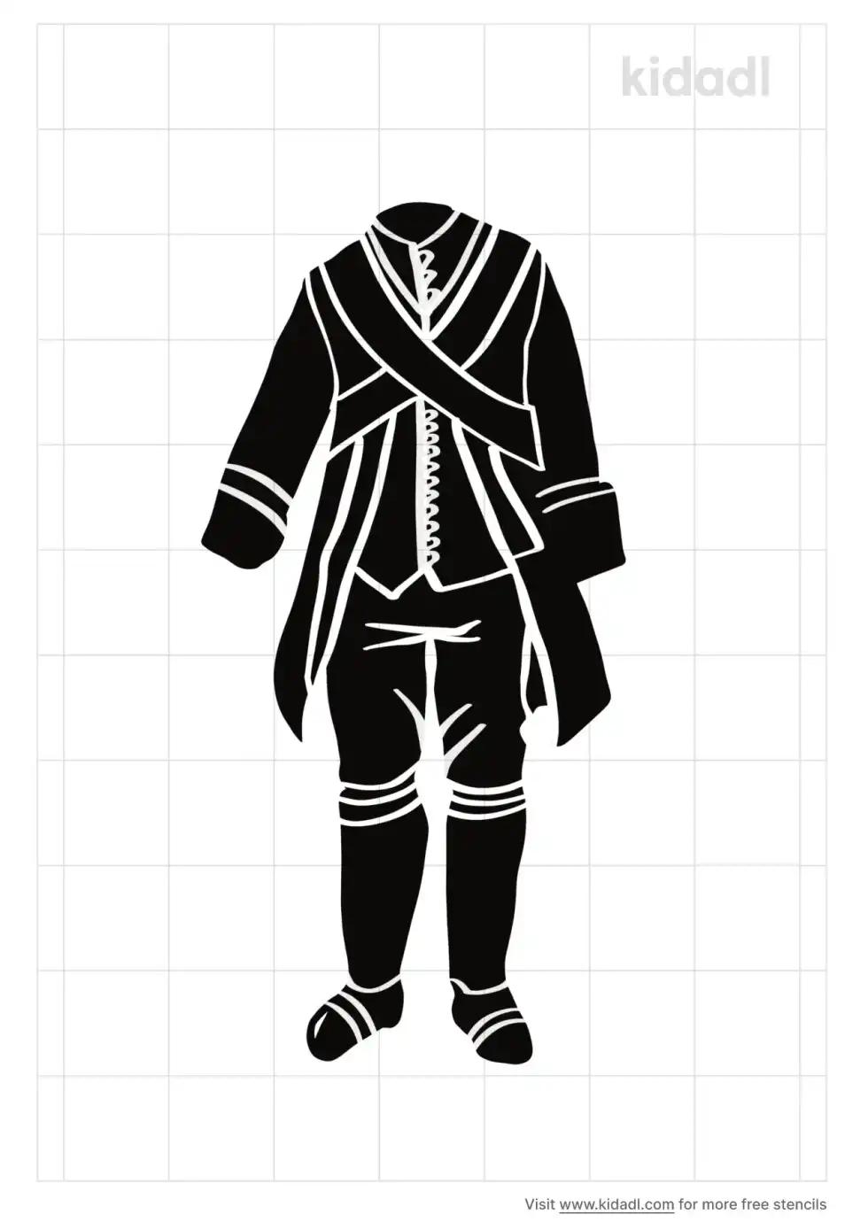 Colonial Soldier Coat Stencil