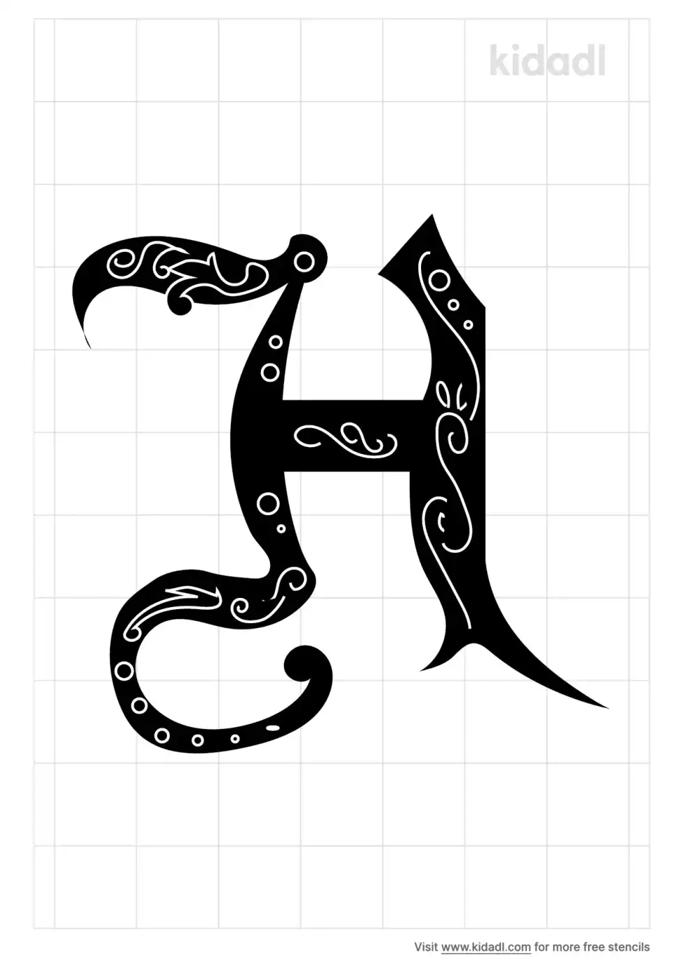 Antique H Letter Stencil