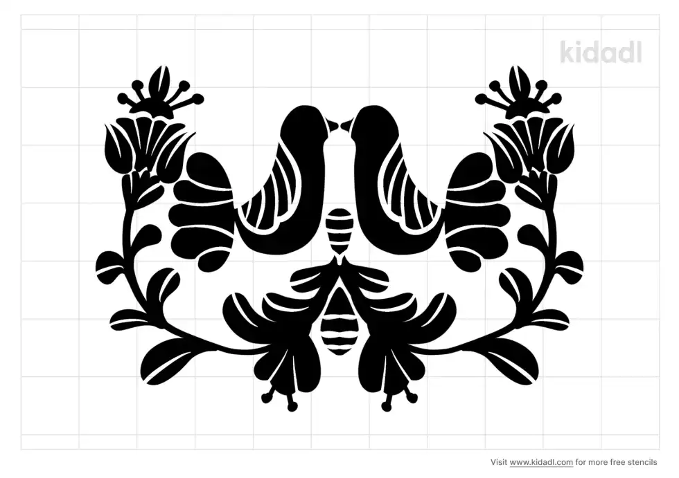Folk Art Bird Stencil