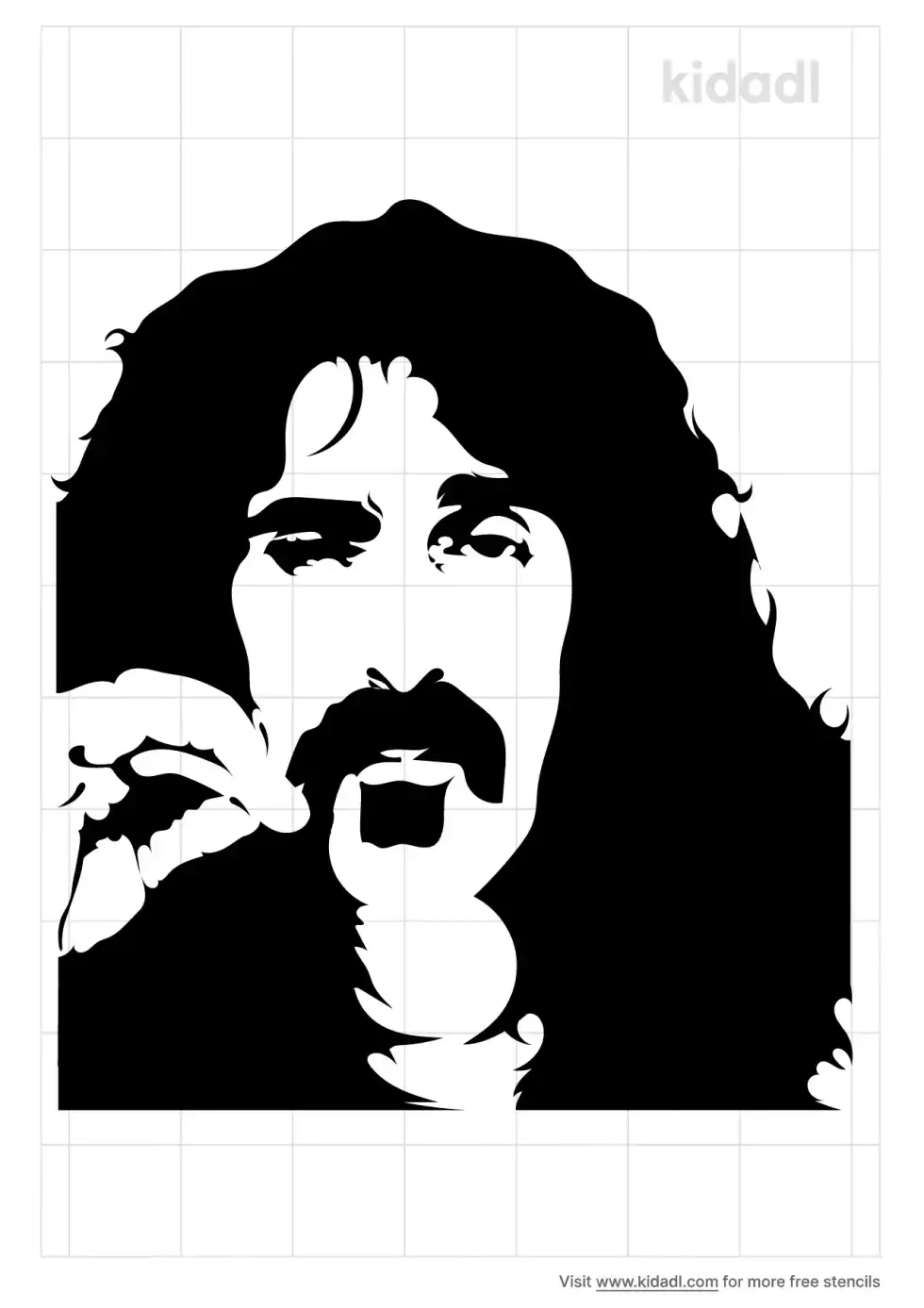 Frank Zappa Black Stencil