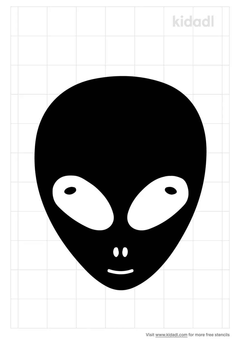 Traditional Alien Head Stencil
