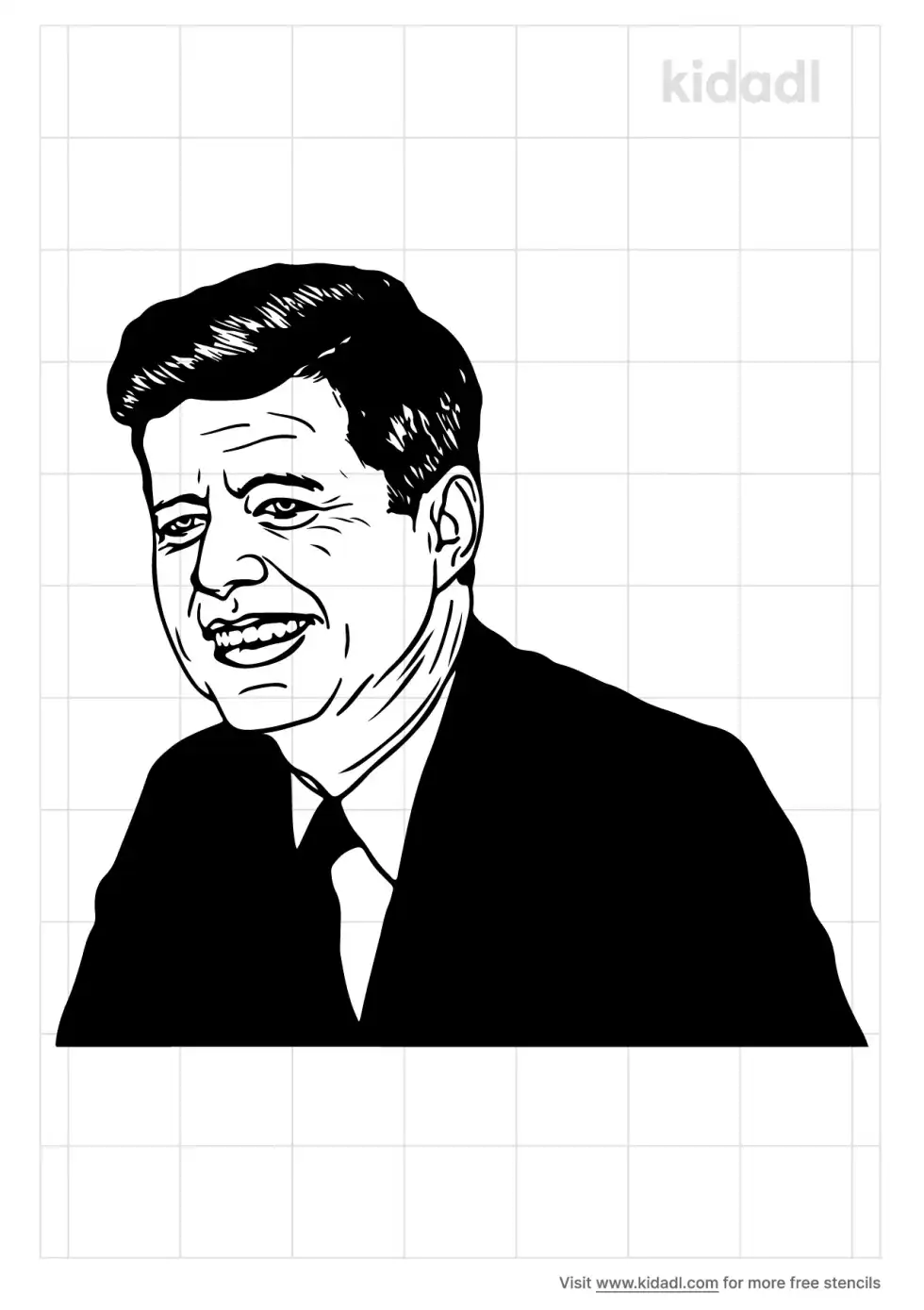 John F Kennedy Stencil