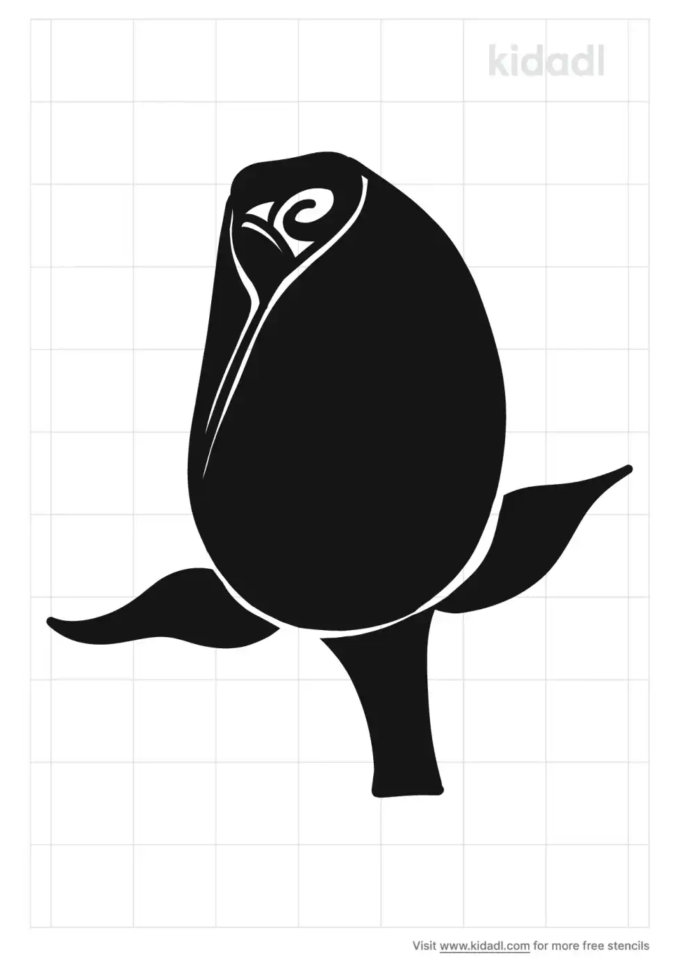 Easy Rose Bud Stencil (Easy)