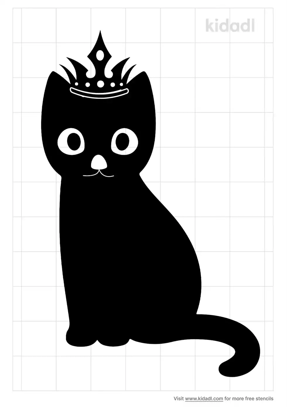 Kitty With Crown Stencil
