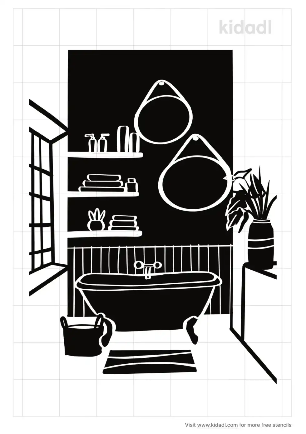 Bathroom Wall Stencil