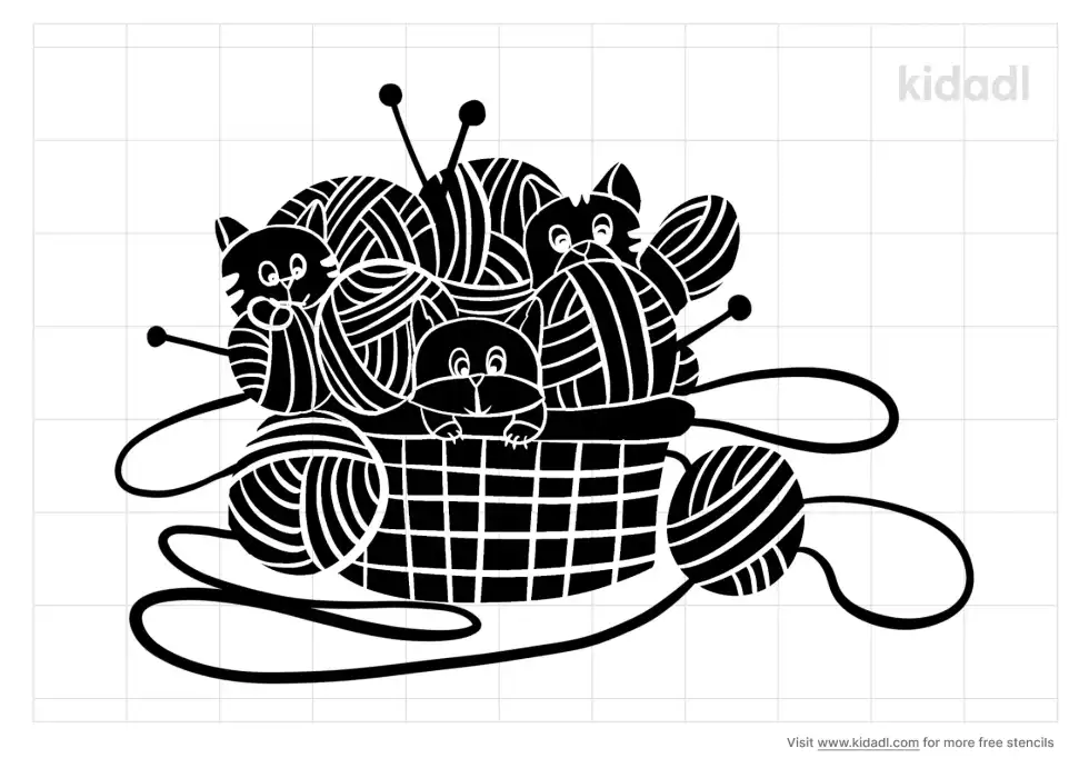 Cats Playing Stencil