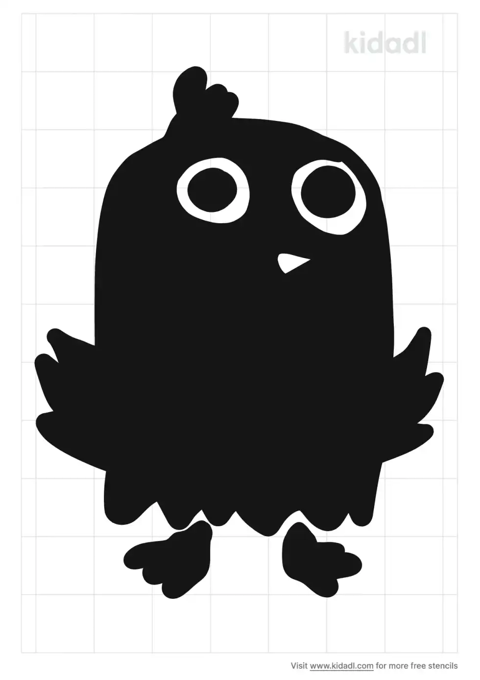 Funny Bird Stencil