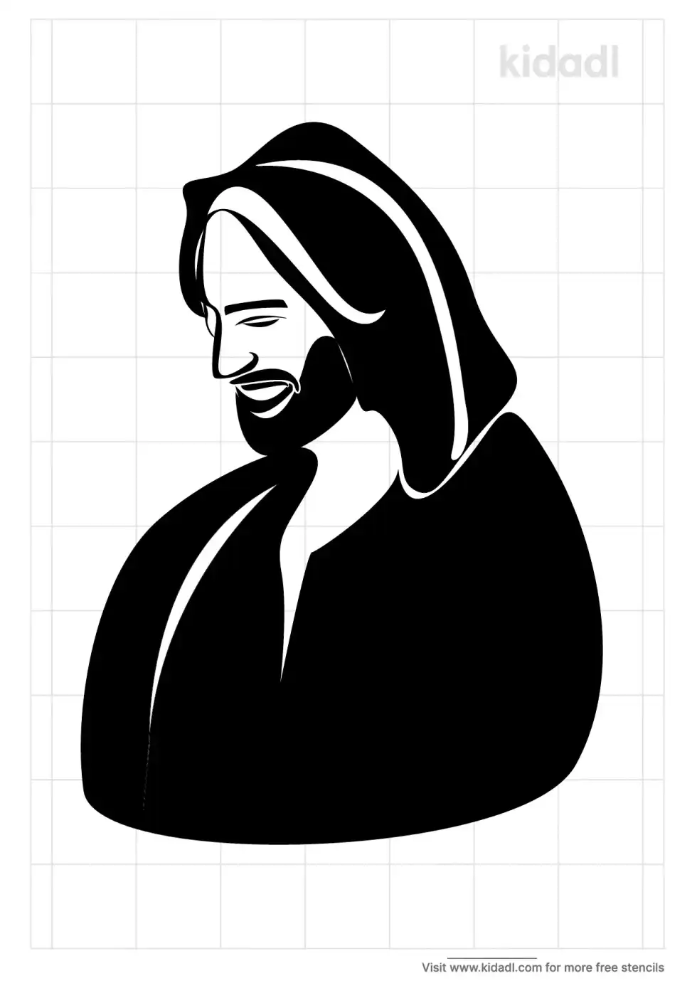 Jesus Laughing Stencil