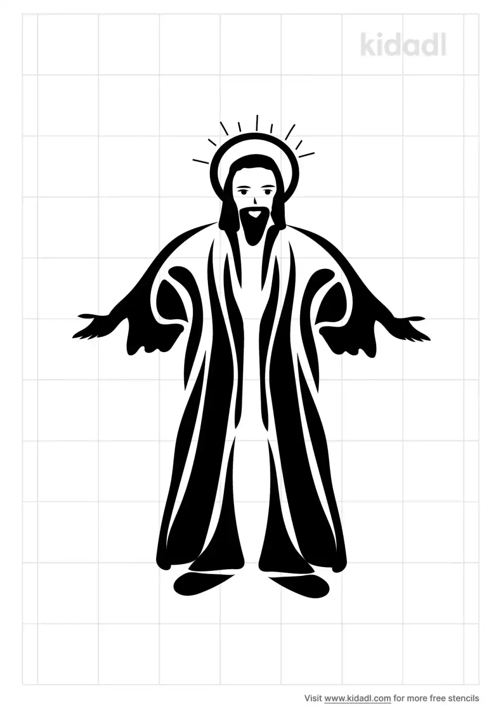 Jesus Outstretched Hand Stencil