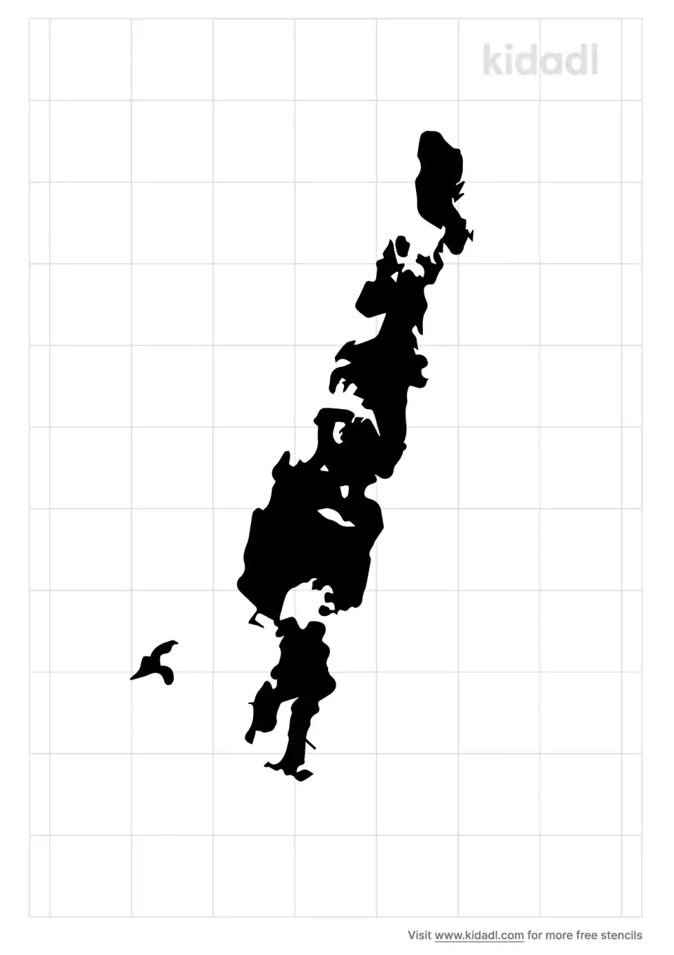 Little Sebago Lake Map Stencil