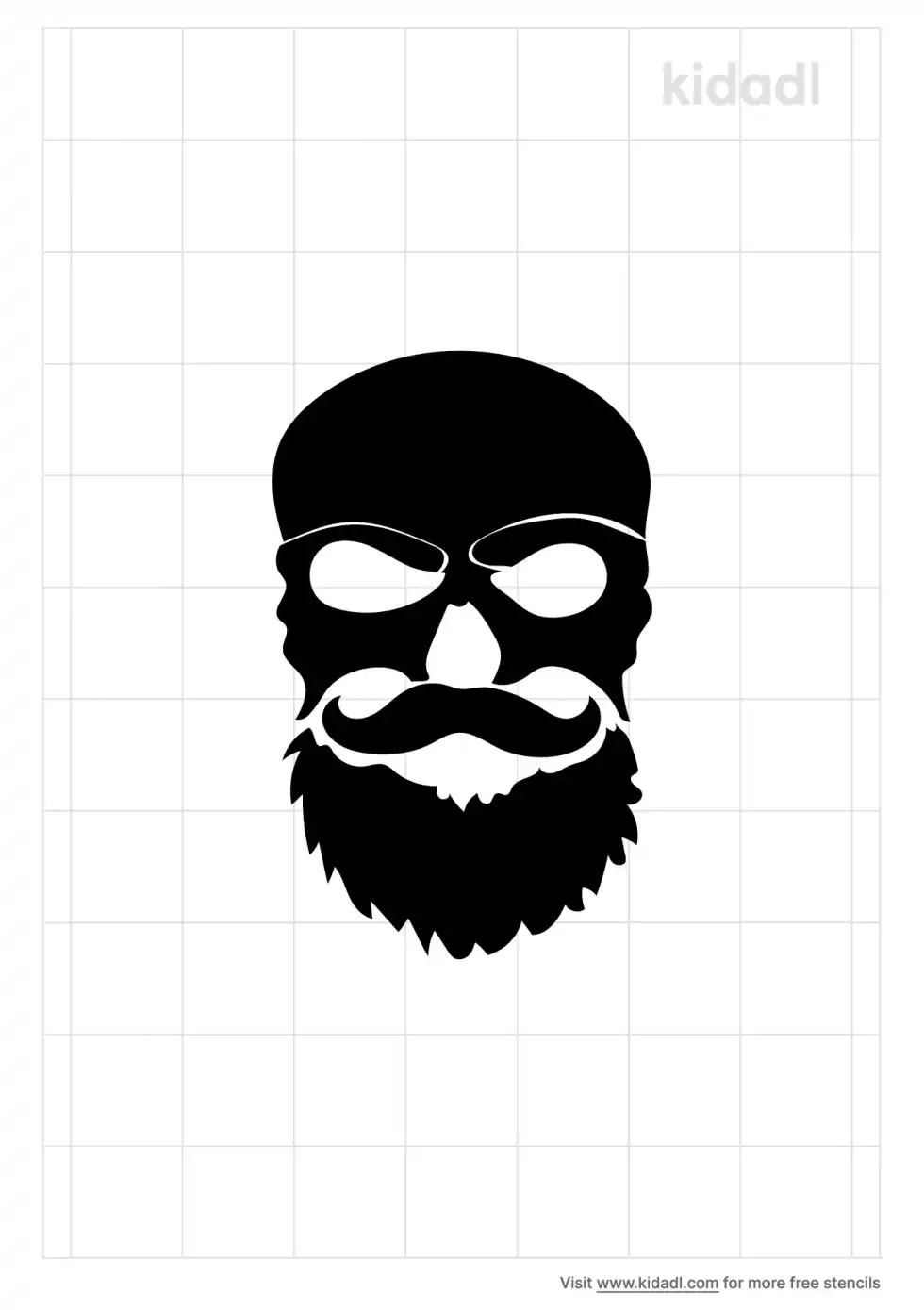 Bearded Skull Stencil