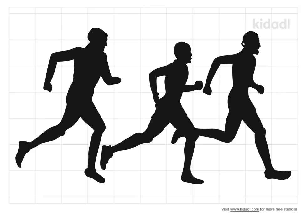 Cross Country Running Stencil