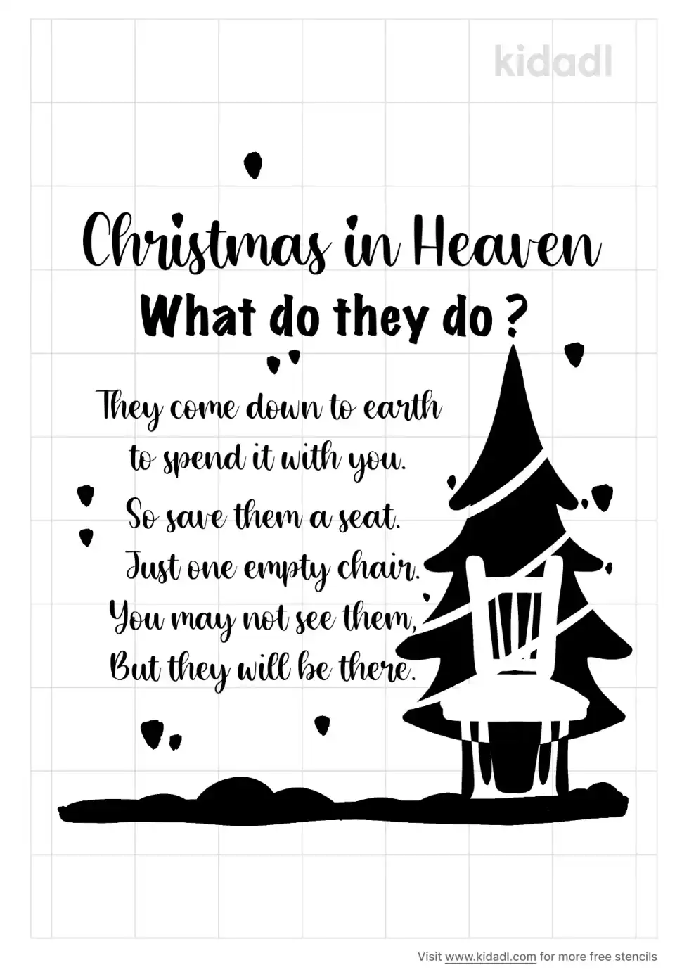Christmas In Heaven Stencil