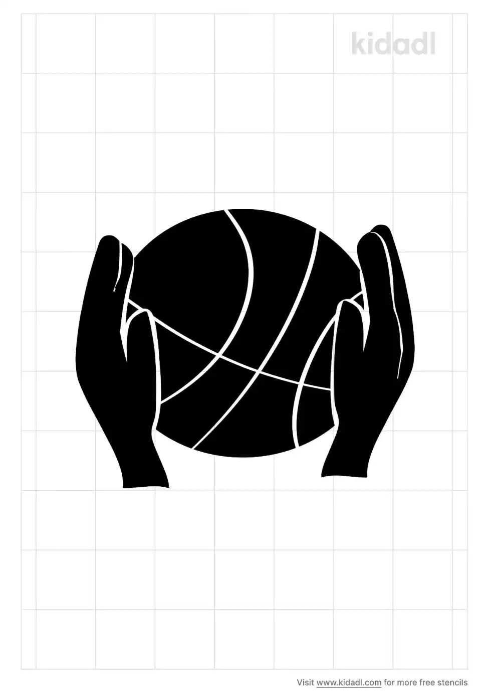 Hand Holding Soccer Ball Stencil