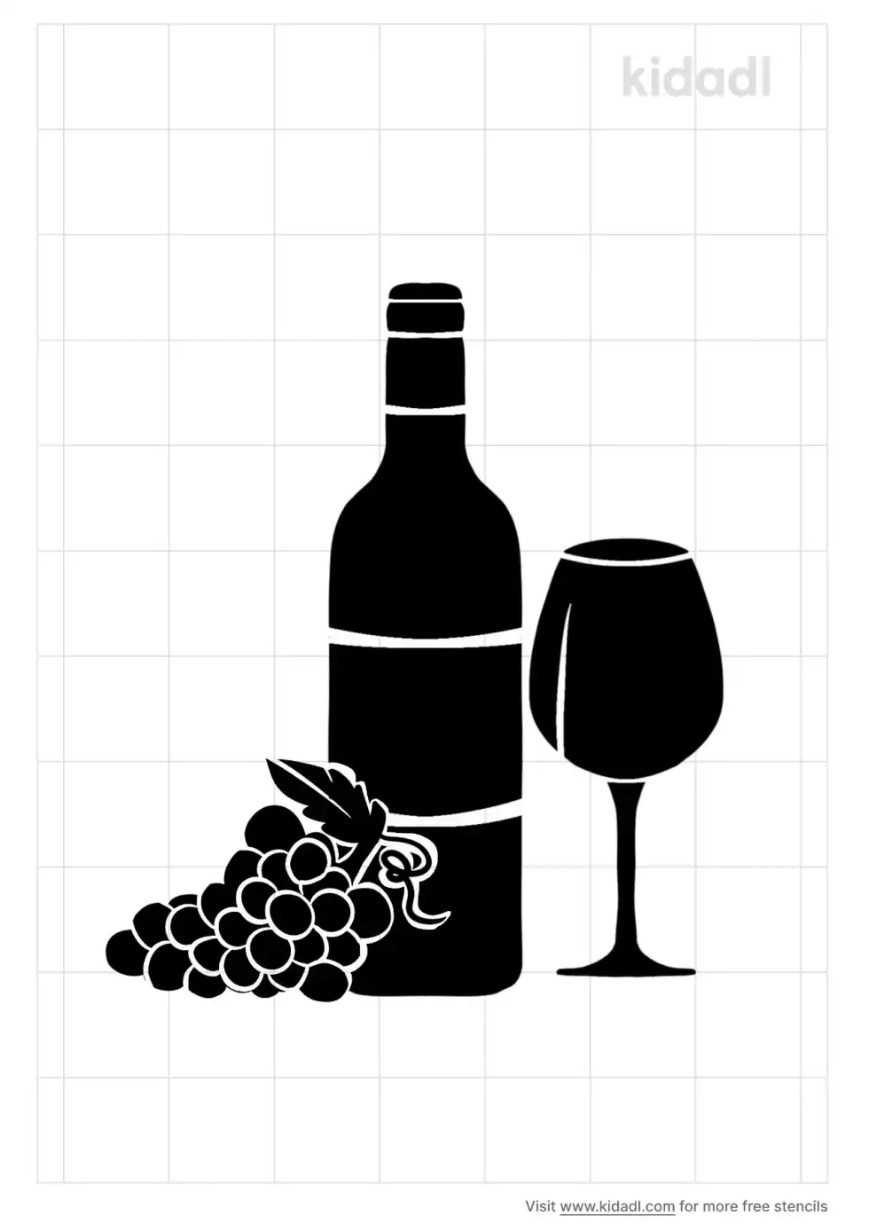 Grapes In Wine Glass Stencil