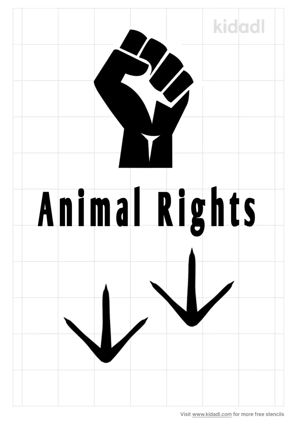 Animal Rights Art Stencil