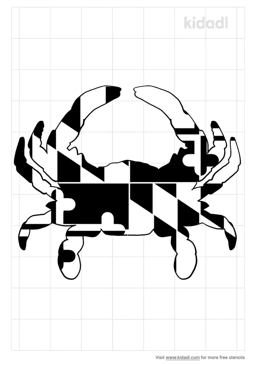 Crab Maryland Flag Stencil