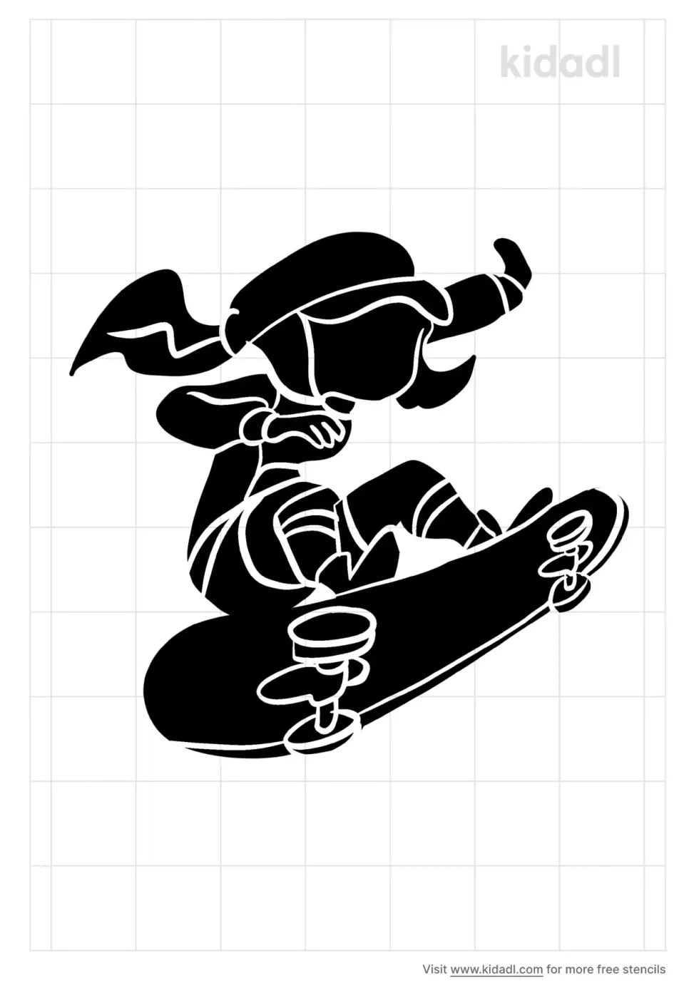 Girl Skateboard Stencil