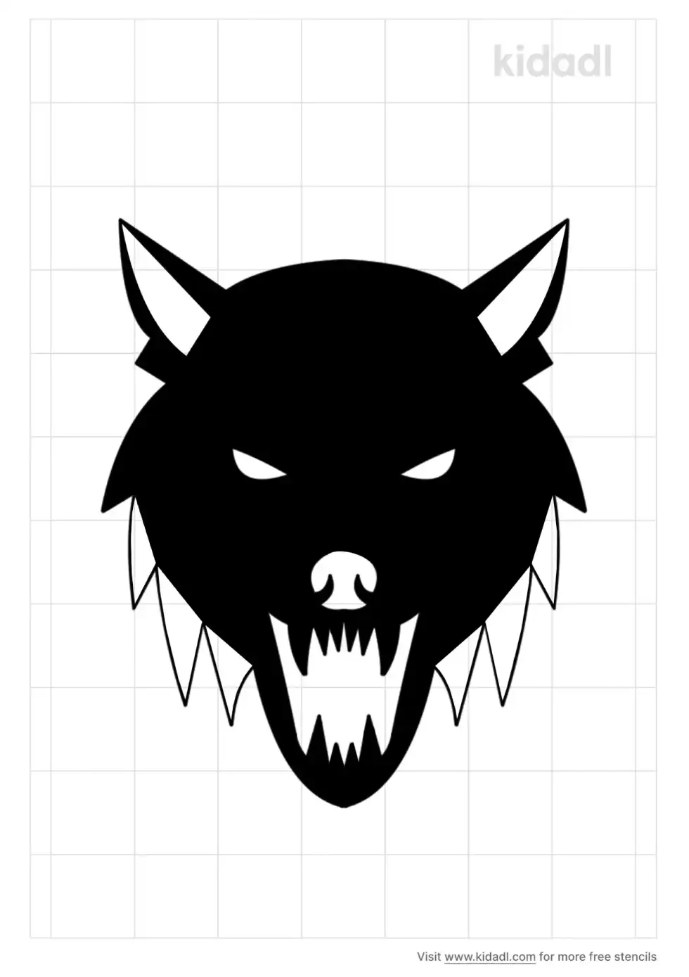 Wolf Head Stencil