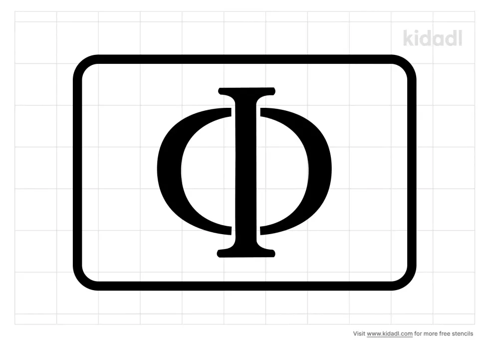 Greek Letter Phi Stencil