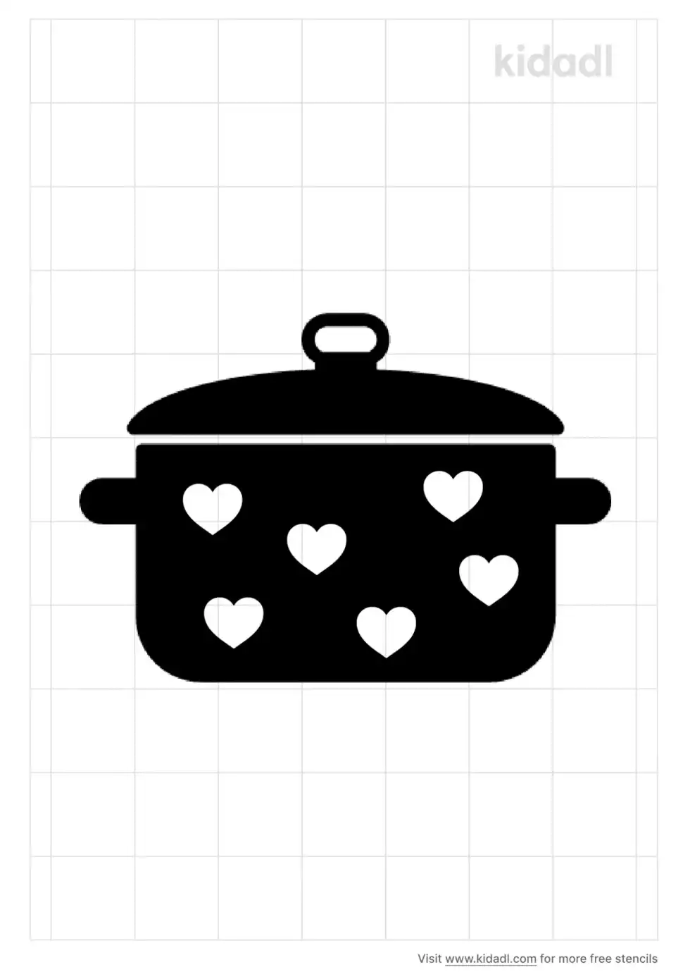 Cooking Pot Heart Stencil