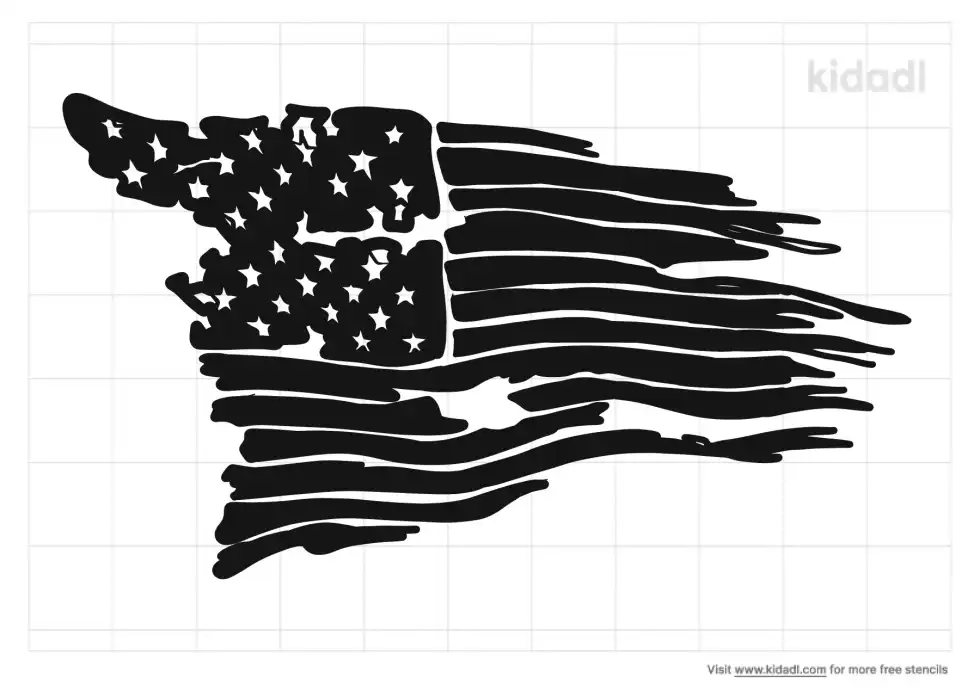 Battle Worn American Flag Stencil