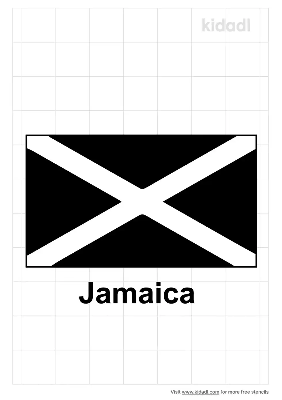 Jamaica Flag Stencil