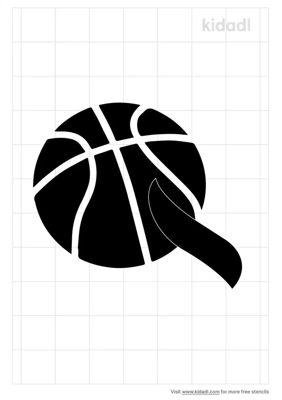 Basketball Letter Q Stencil