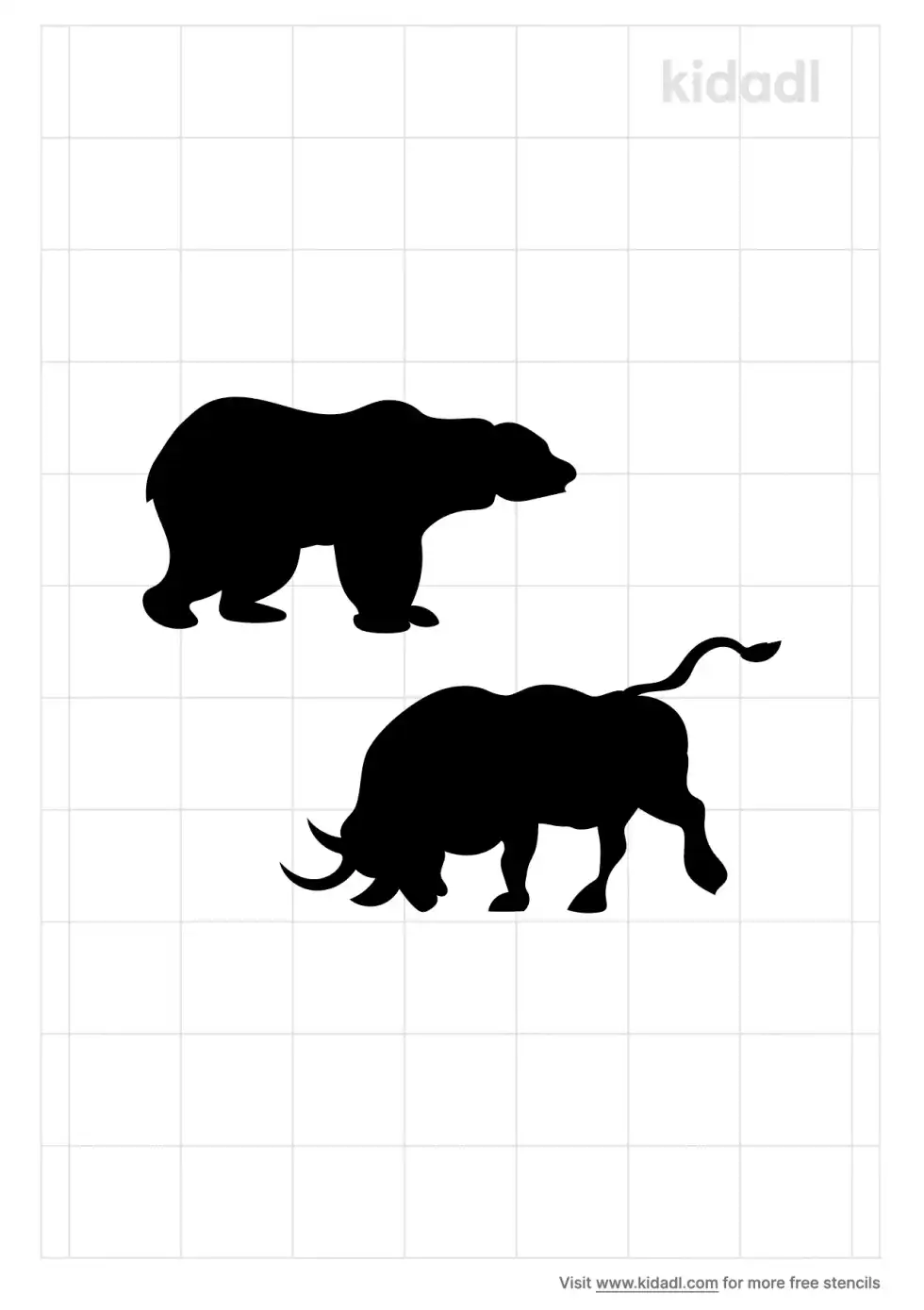 Bull Bear Stencil