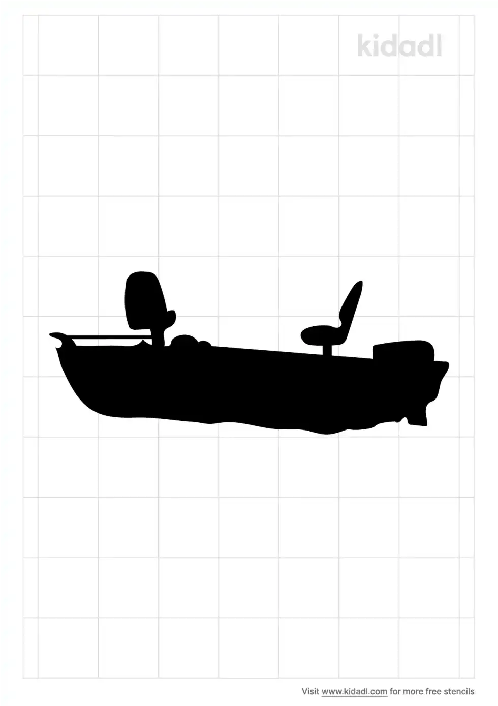 Bass Boat Stencil