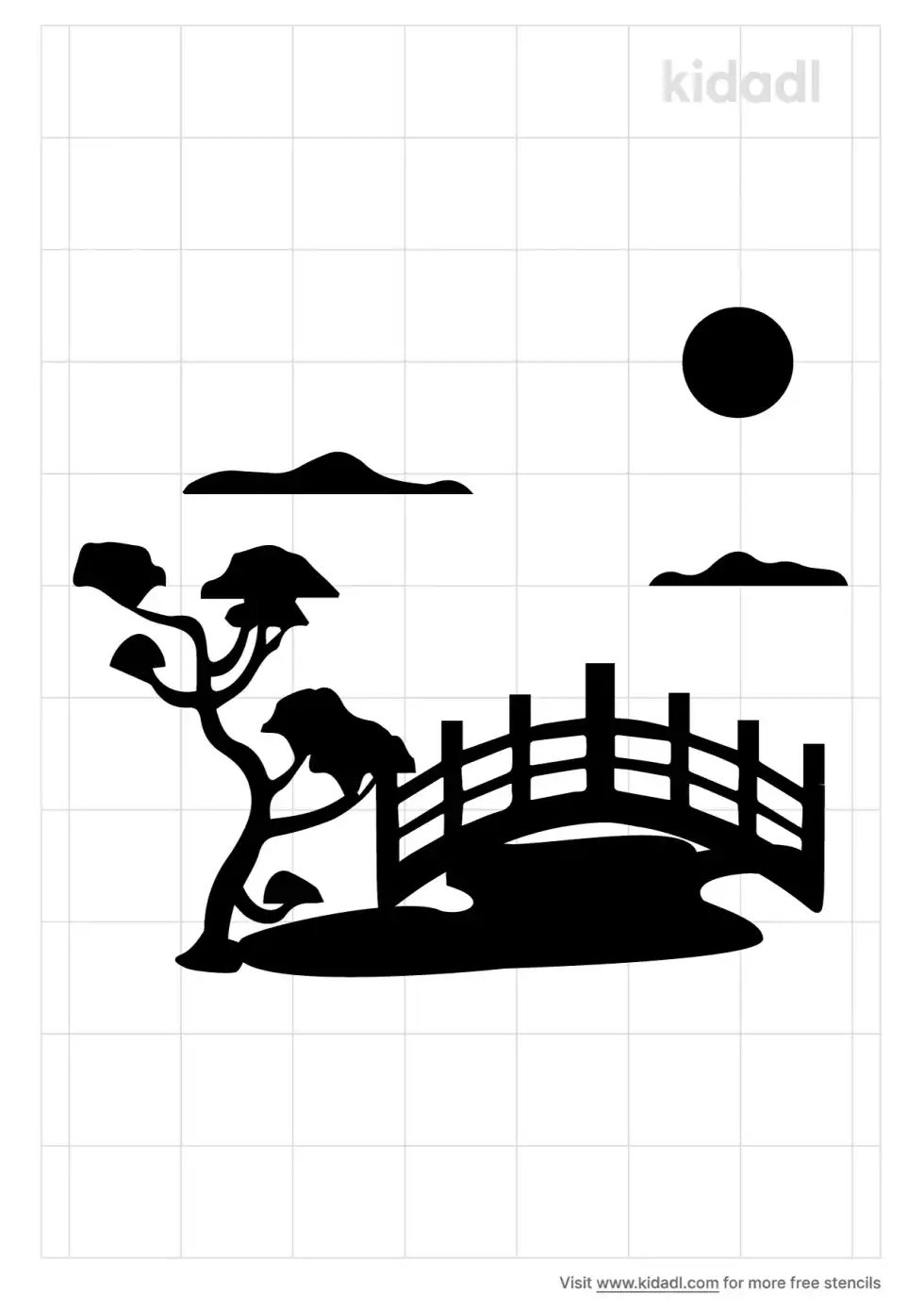 Japanese Bridge Stencil