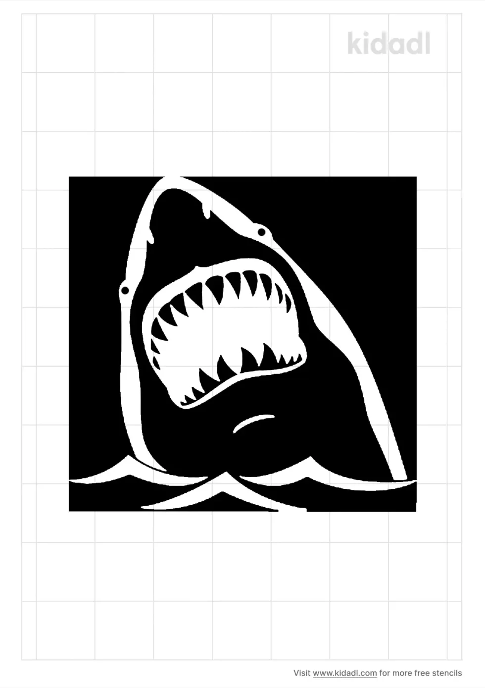 Shark Biting Stencil