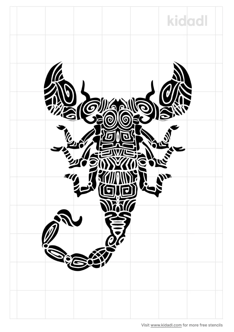 Aztec Scorpion Stencil