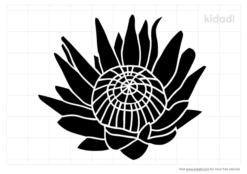 Protea Simple Stencil | Kidadl