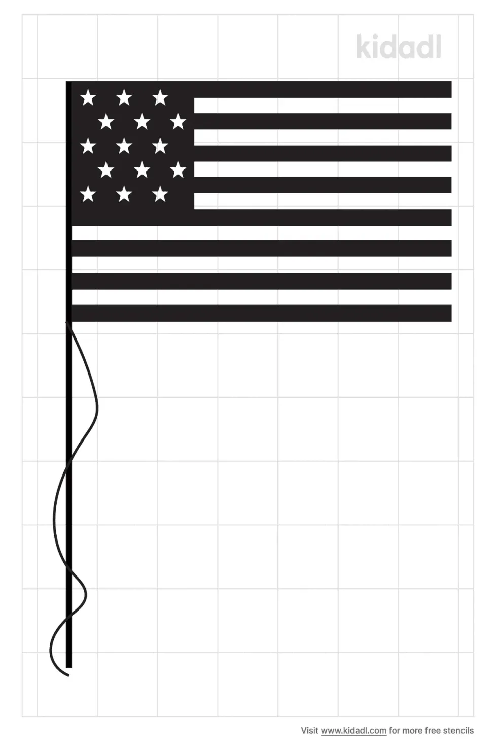 Simple American Flag Stencil