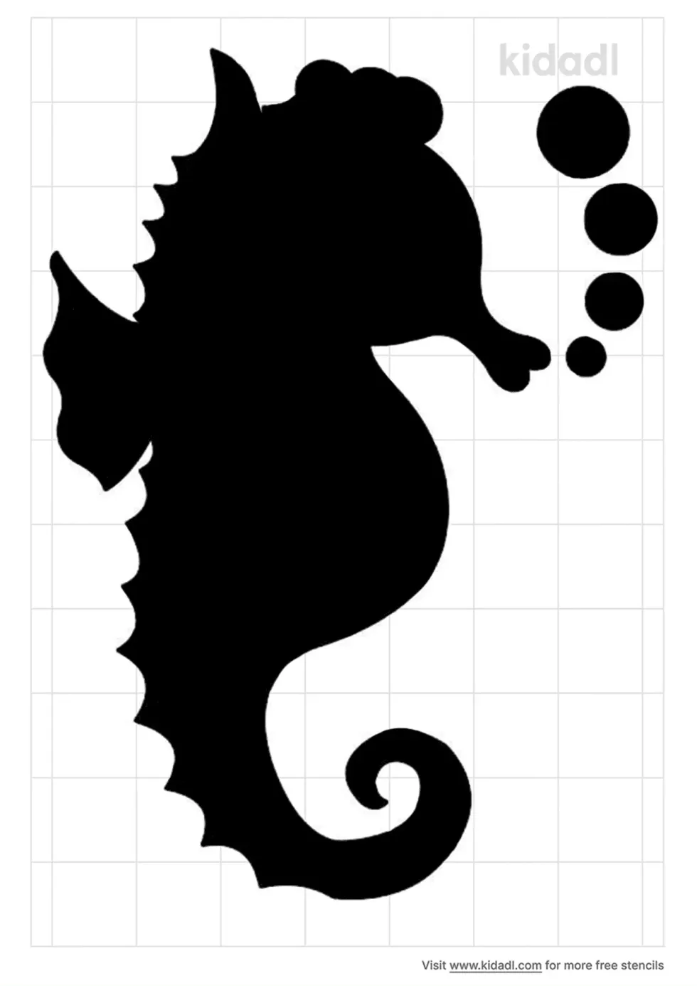 Simple Seahorse Stencil
