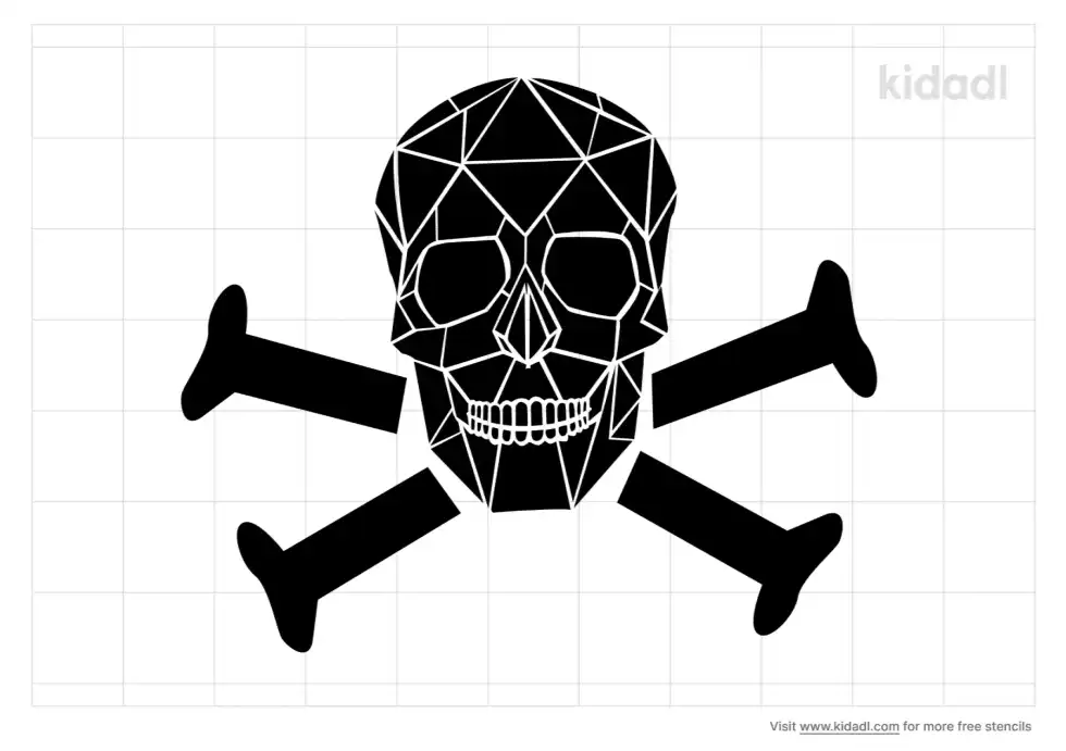 Geometric Skull And Bones Stencil