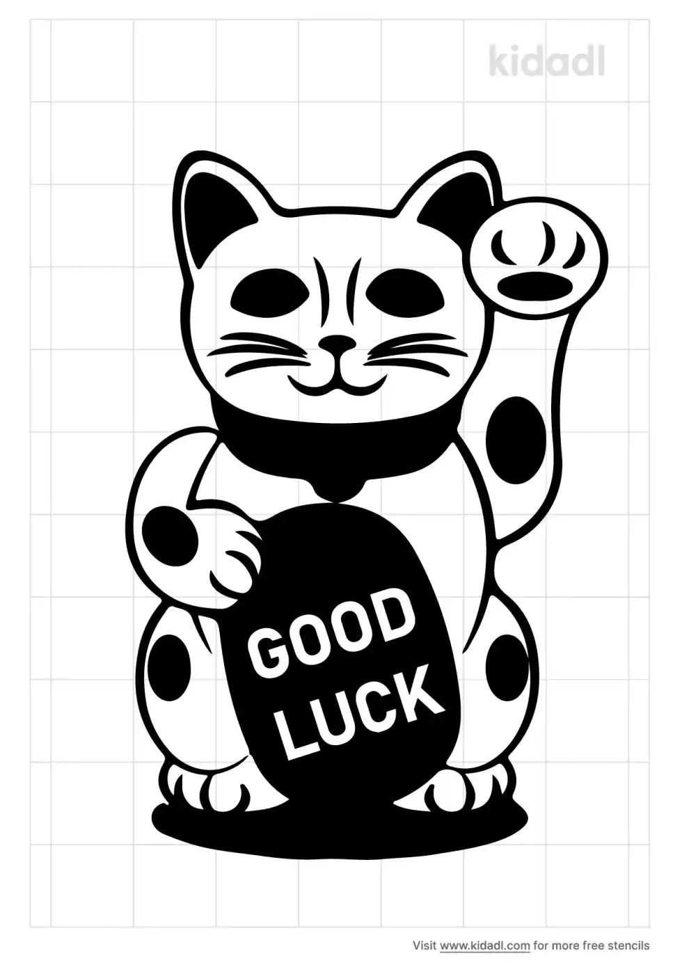 Good Luck Cat Stencil