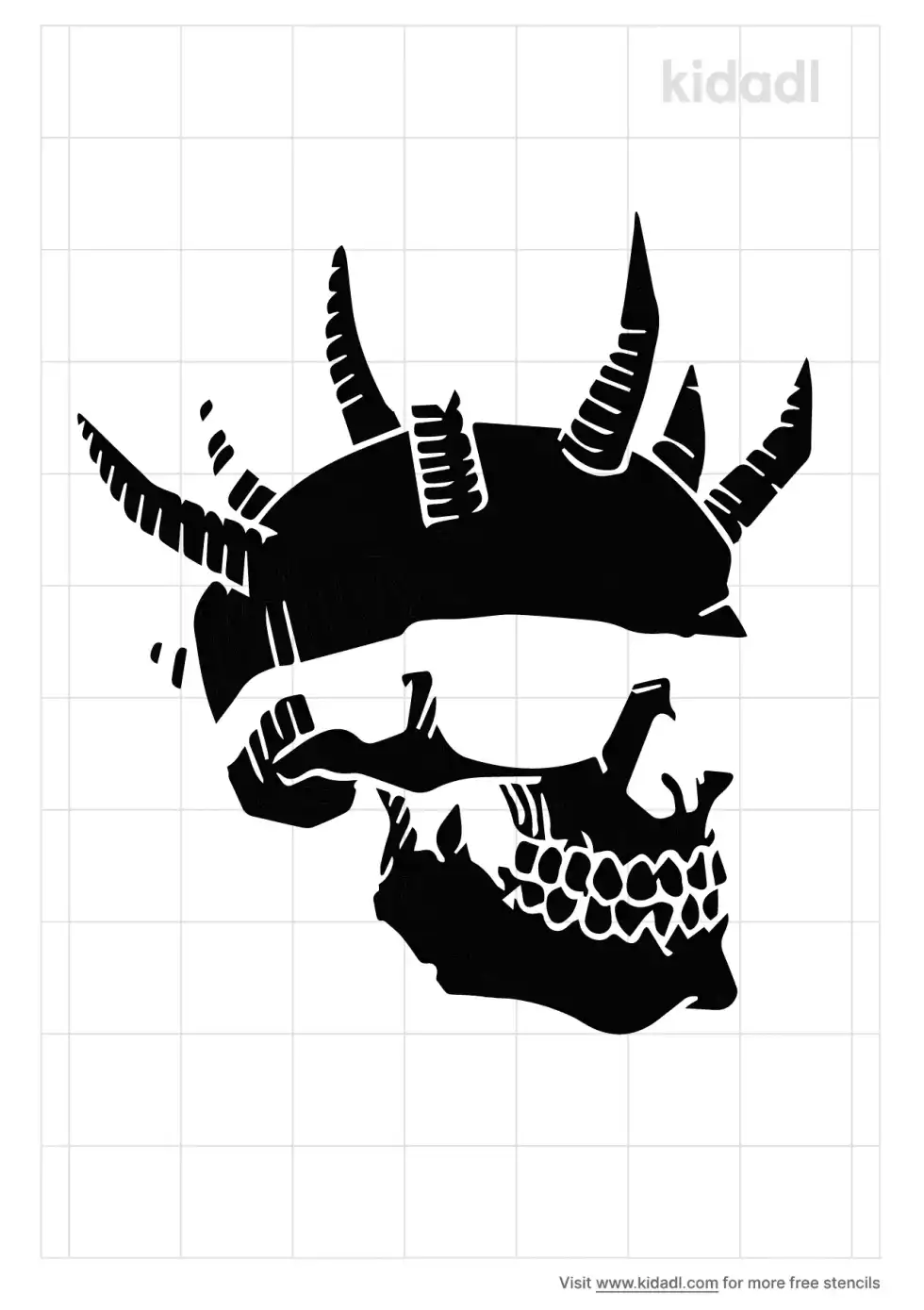 Skull With Horns Stencil