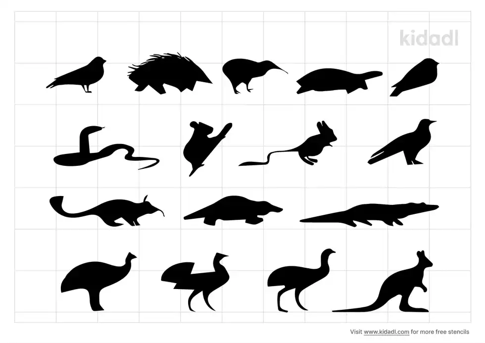 Australian Animals Stencil