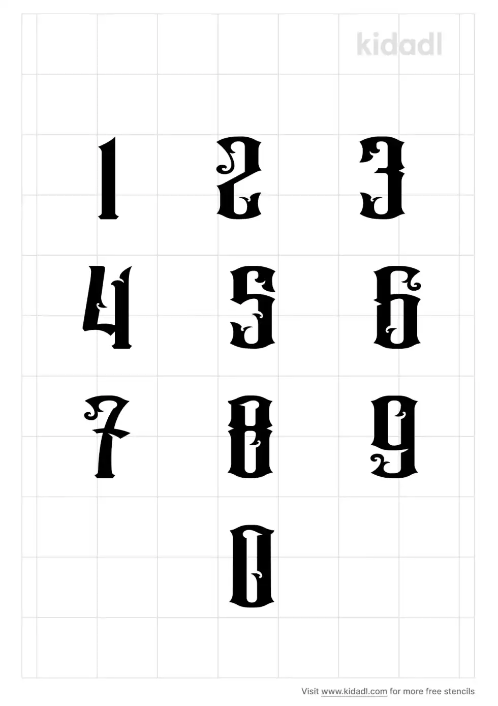 Victorian Number Stencil